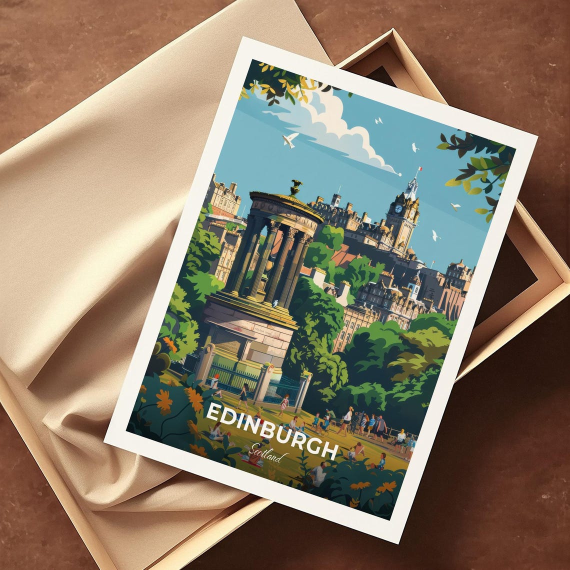 Edinburgh Scotland Calton Hill Monument Modern Travel Poster - Image 4