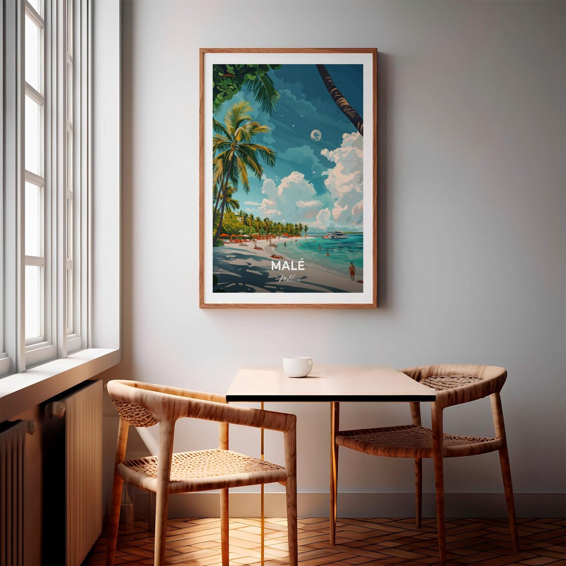 Malé Maldives Island Tropical Beach Paradise Vintage Travel Poster - Image 3