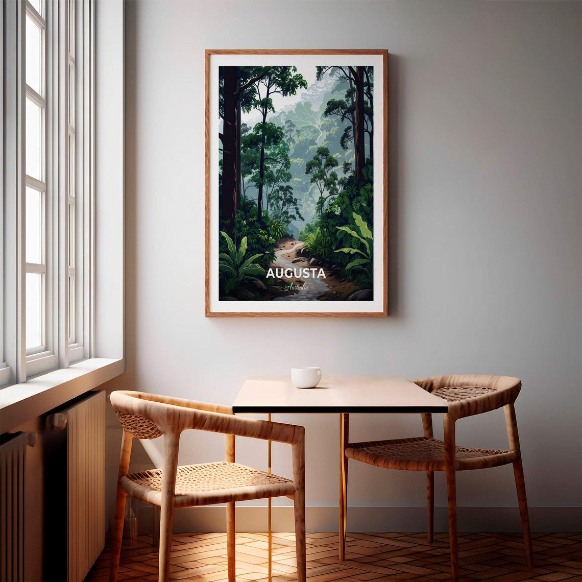 Augusta Australia Misty Rainforest Path Tall Trees Travel Poster - Image 2