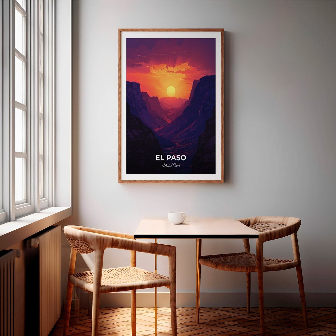 El Paso Canyon Sunset Glow Between Desert Mountain Cliffs Poster - Image 2