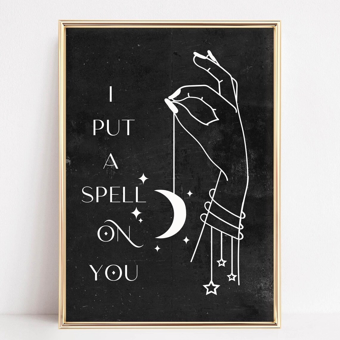 I Put A Spell On You Celestial Hand And Moon Witchy Wall Poster