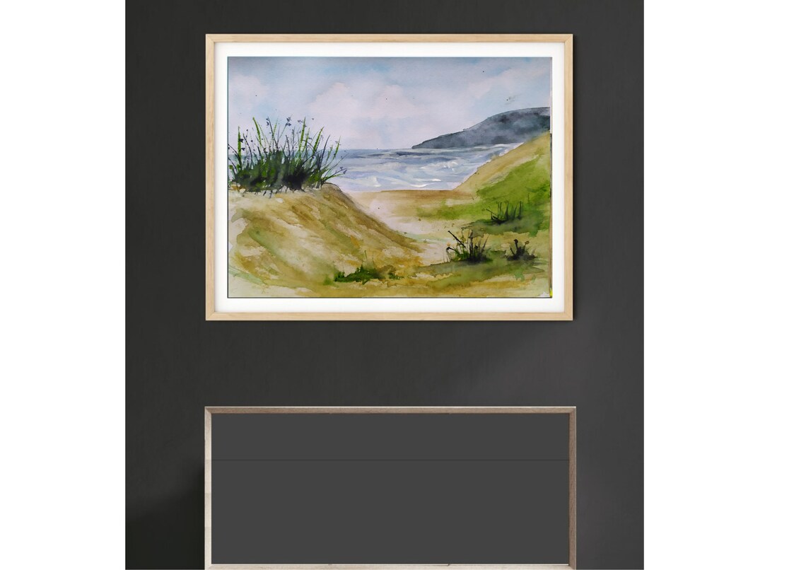 Hatteras Island Sand Dunes Watercolor Art Print - Image 3