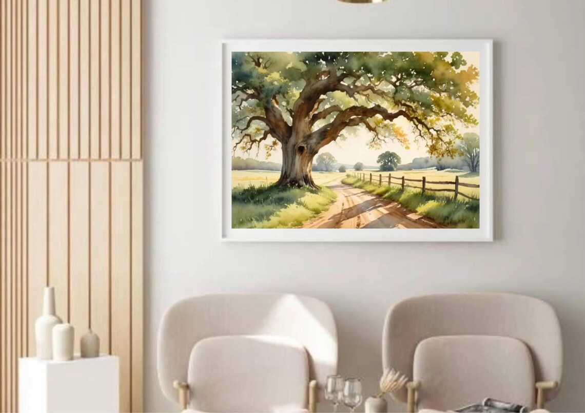 Oak Alley Plantation Watercolor Art Print, Louisiana - Image 3
