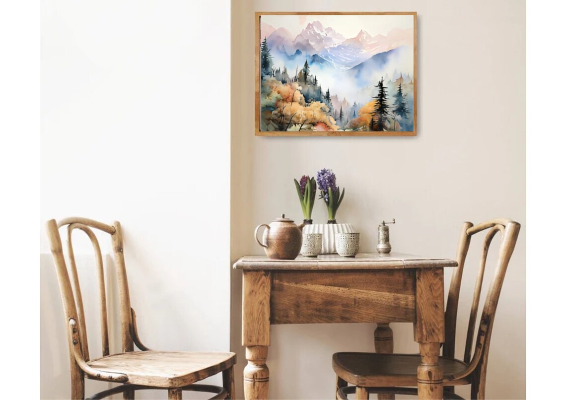 Rocky Mountains Colorado Watercolor Art Print, Autumn - Image 2