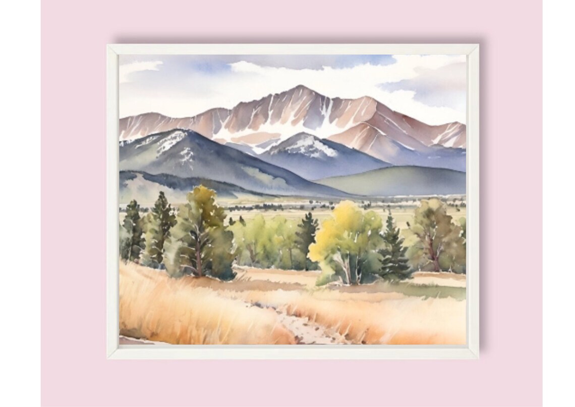 Mount Morrison, Colorado Watercolor Art Print - Image 6