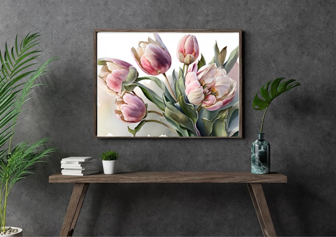 Tulips Watercolor Print, Spring Floral Botanical Art - Image 5