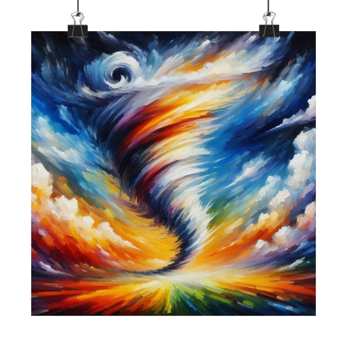Swirling Sunset Tornado in Fiery Color Storm Abstract Poster - Image 7