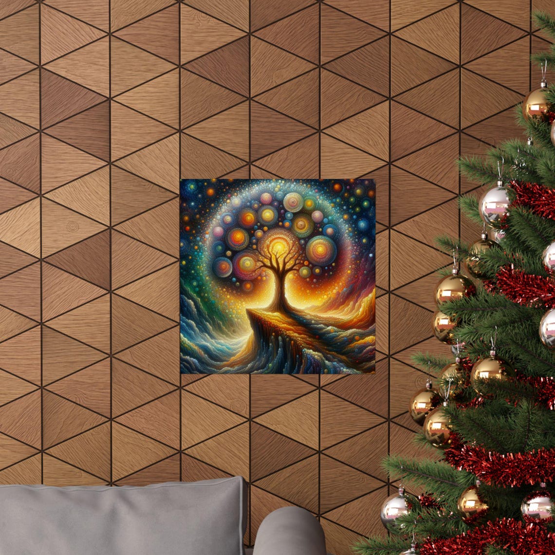 Cosmic Tree Art Poster Vibrant Nature Wall Art Norse Home Decor Yggdrasil Art Colorful Vertical Print Gift For Nature Lovers - Image 6