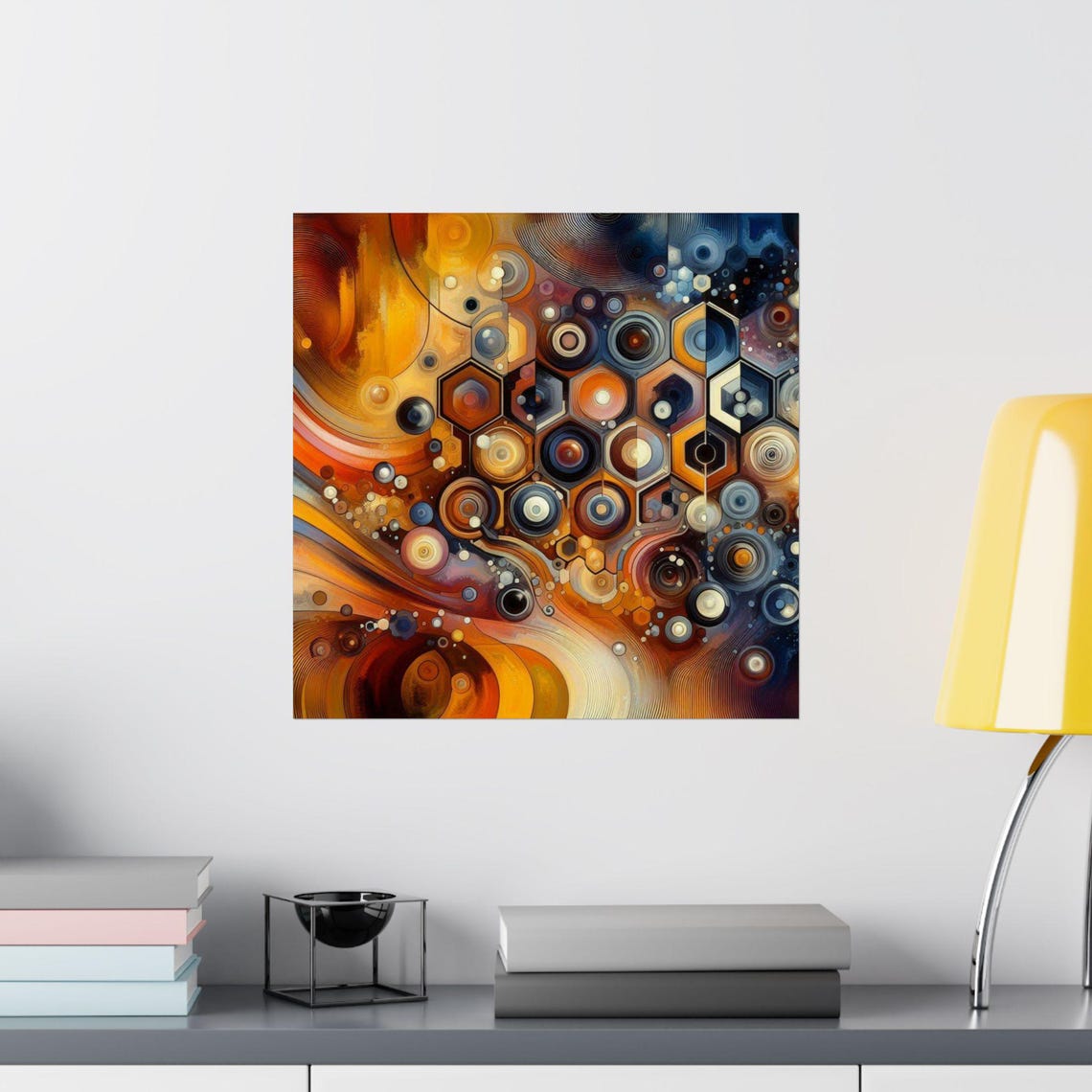 Abstract Geometric Art Print Modern Wall Decor Colorful Home Decoration Unique Gift For Art Lovers Bohemian Style - Image 2
