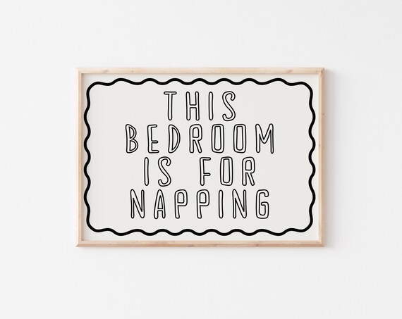 This Bedroom Is For Napping Retro Bedroom Posters Trendy Wall Art Girly Apartment Decor Cute Bedroom Decor Aesthetic Bedroom Wall Art