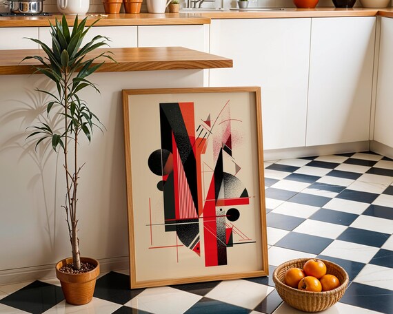 Playhaus Style Abstract Print Geometric Wall Art Modernist Poster Retro Design Midcentury Modern Home Dcor