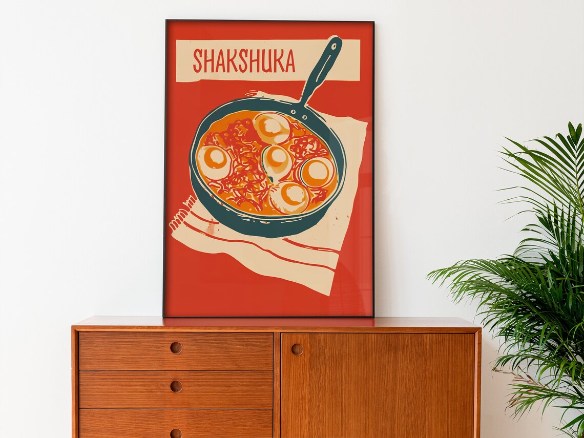 Shakshuka Retro Kitchen Art Print, Israeli Food - Image 3