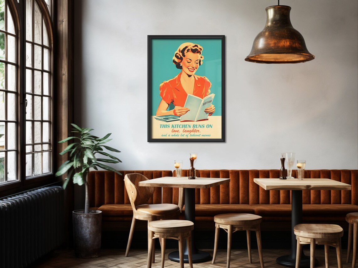 Retro Kitchen Typography Quote Art Print, 50s Style - Image 3