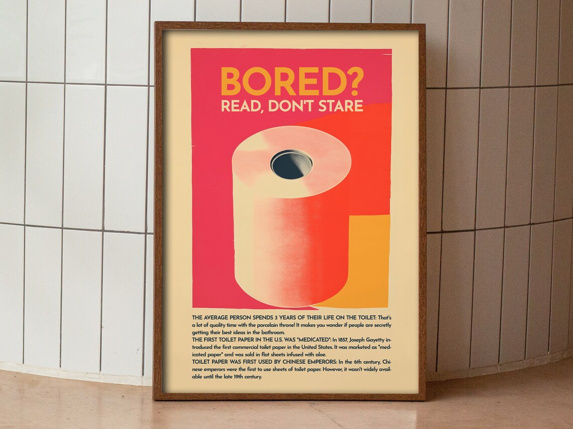 Retro Toilet Bathroom Humor Poster Print - Image 3