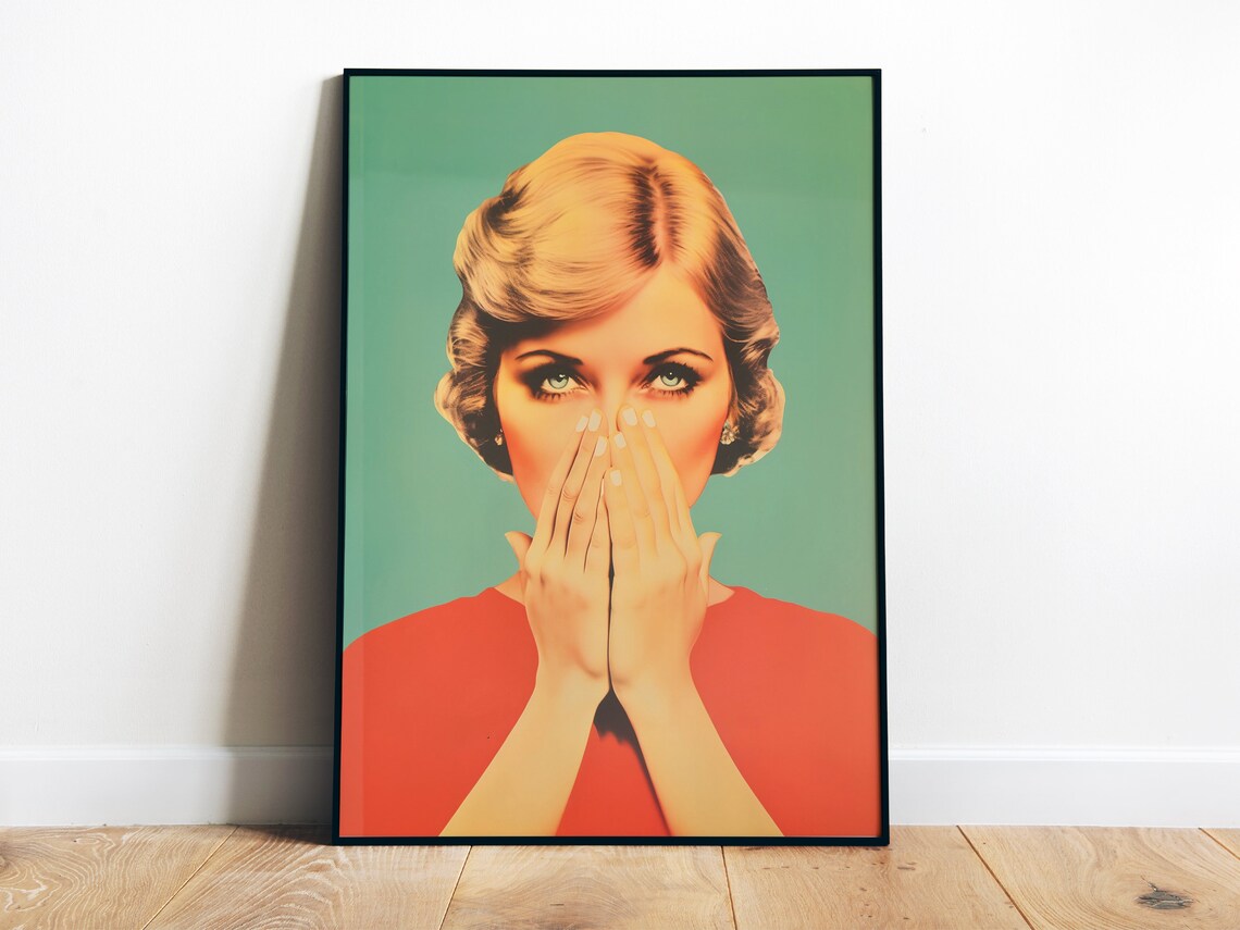 Funny Bathroom Print, Retro Toilet Wall Art