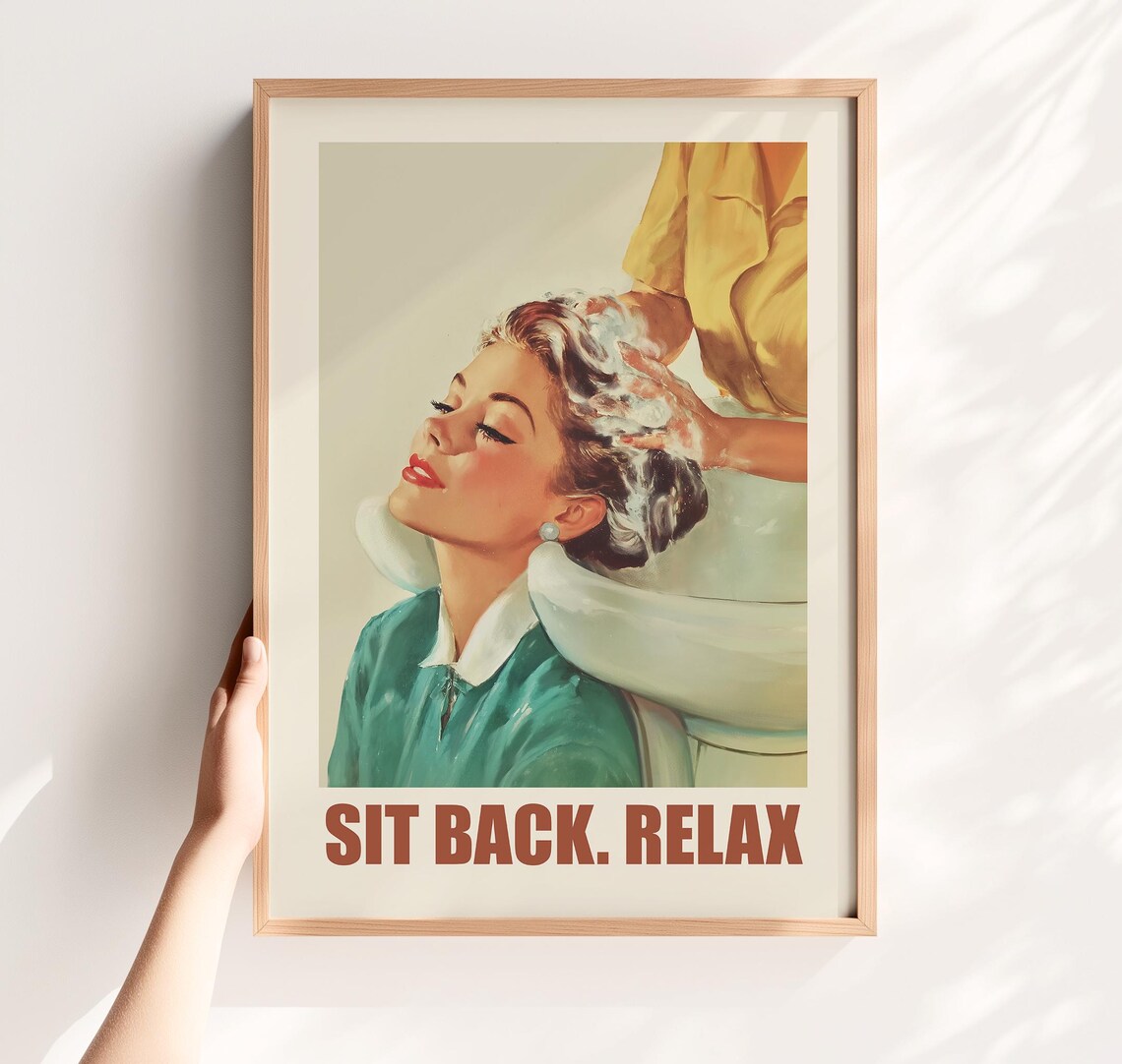 Retro Hair Salon Funny Vintage Beauty Room Art Print