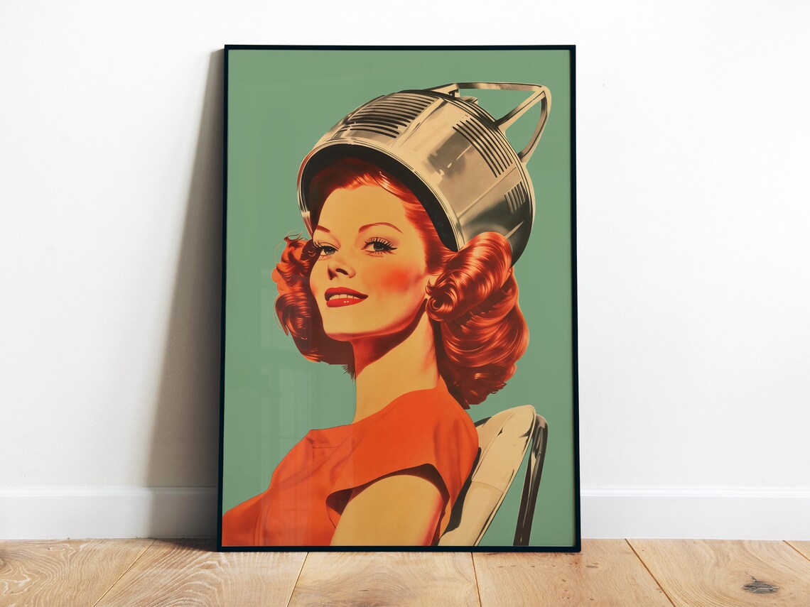 Hair Salon Retro Wash And Go Poster Print