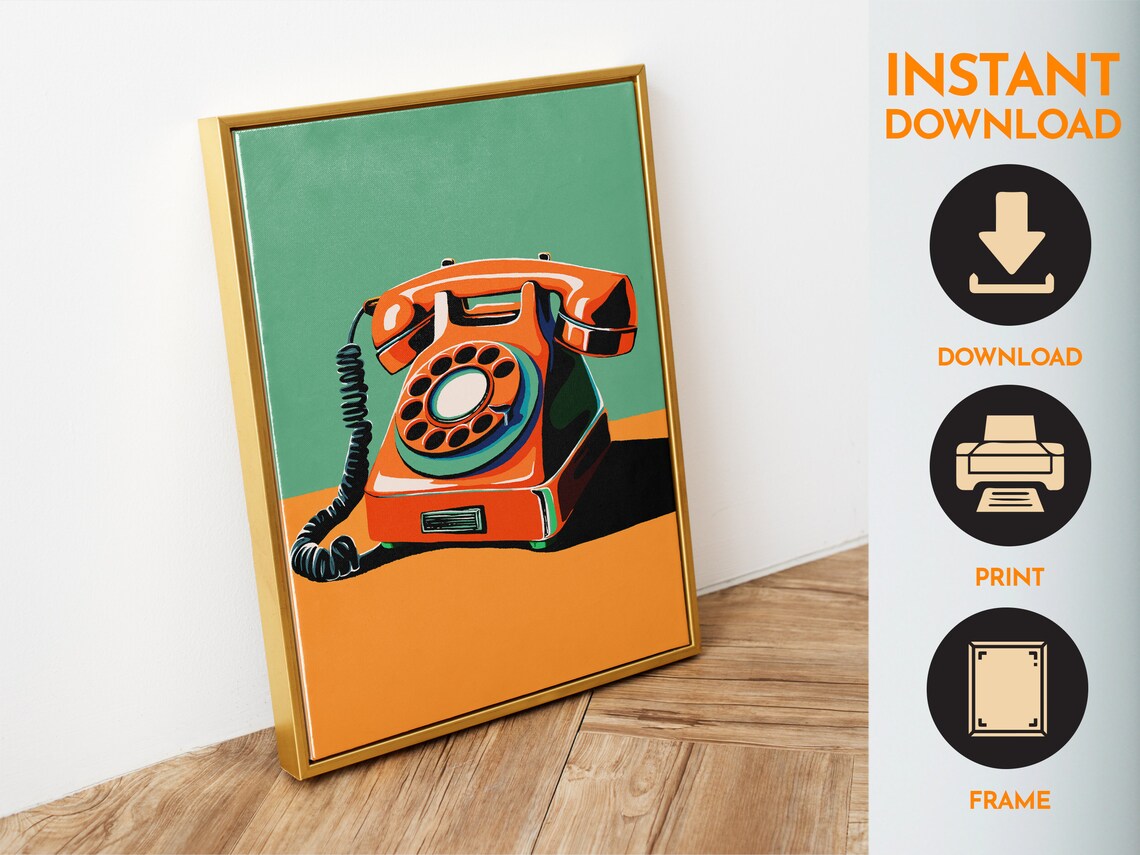 Retro Rotary Phone Art Print, Vintage Telephone - Image 6