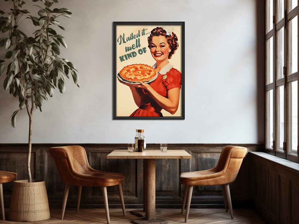Retro Kitchen 50s Style Pie Print, Kitchen Art - Image 3