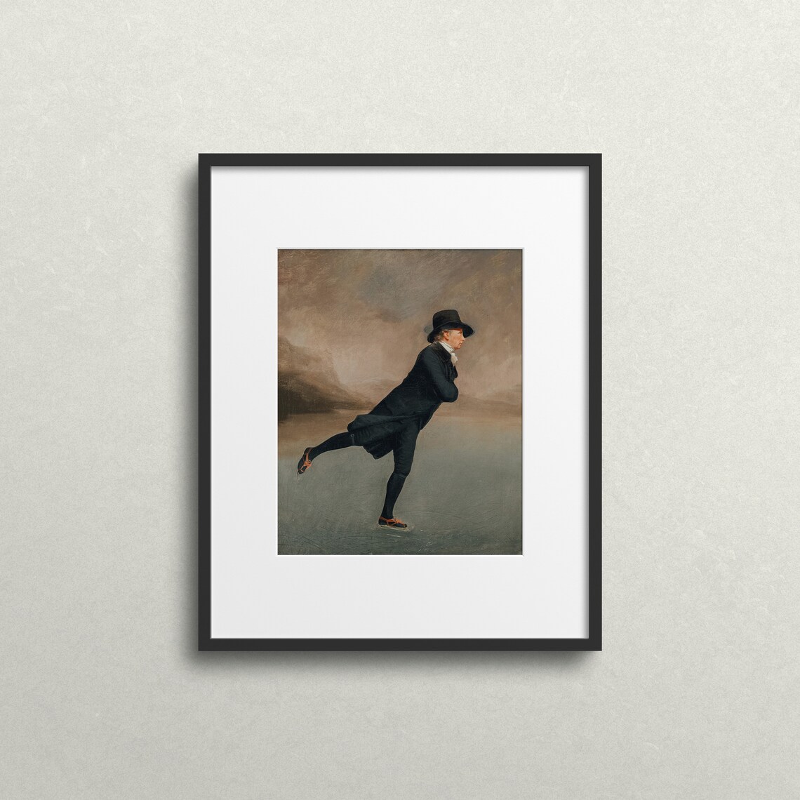 Skating Pastor Vintage Winter Landscape Art Print - Image 2
