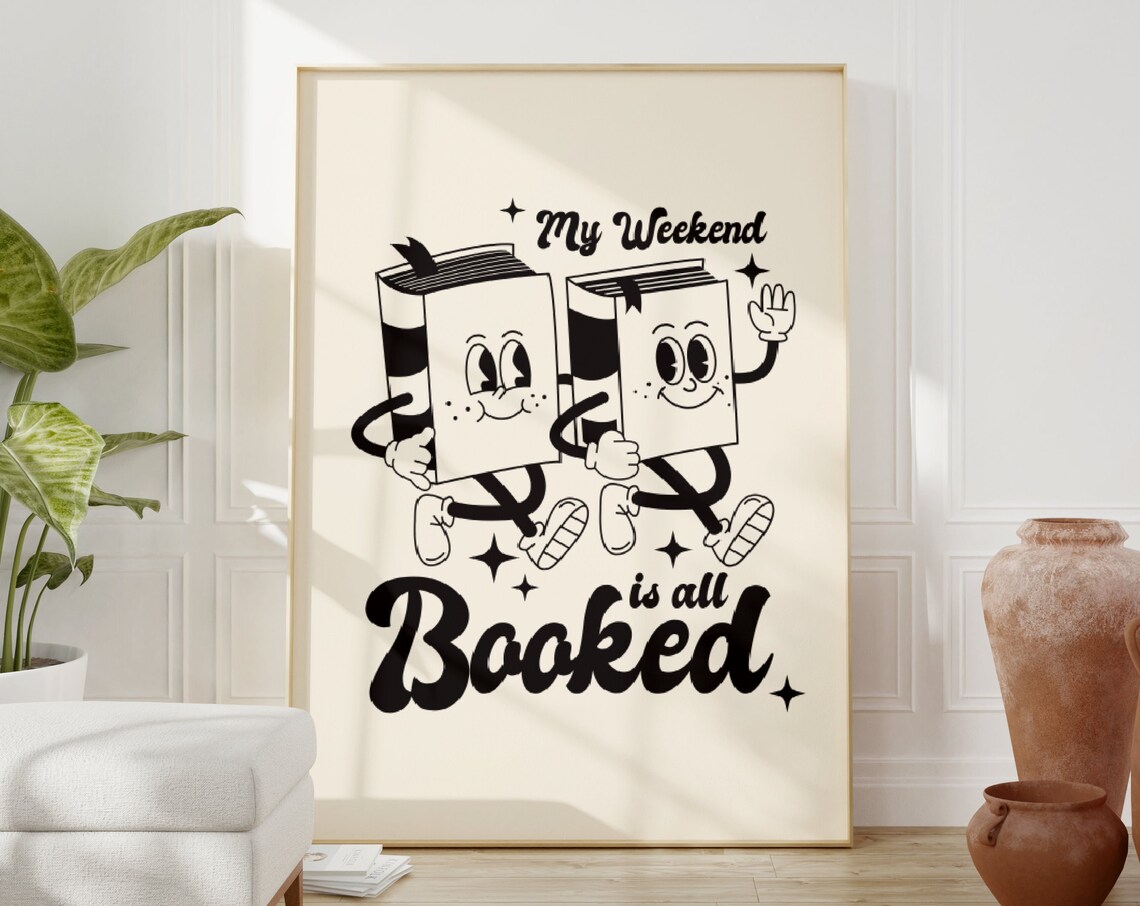 Retro Funny Weekend Quote for Book Lovers Poster - Image 2