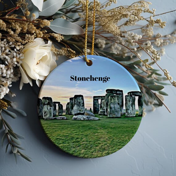 Stonehenge England Sunset Landmark Christmas Ornament Art Print