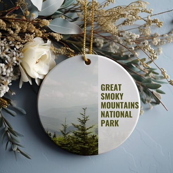 Great Smoky Mountains National Park Ornament Misty Ridge Travel Poster