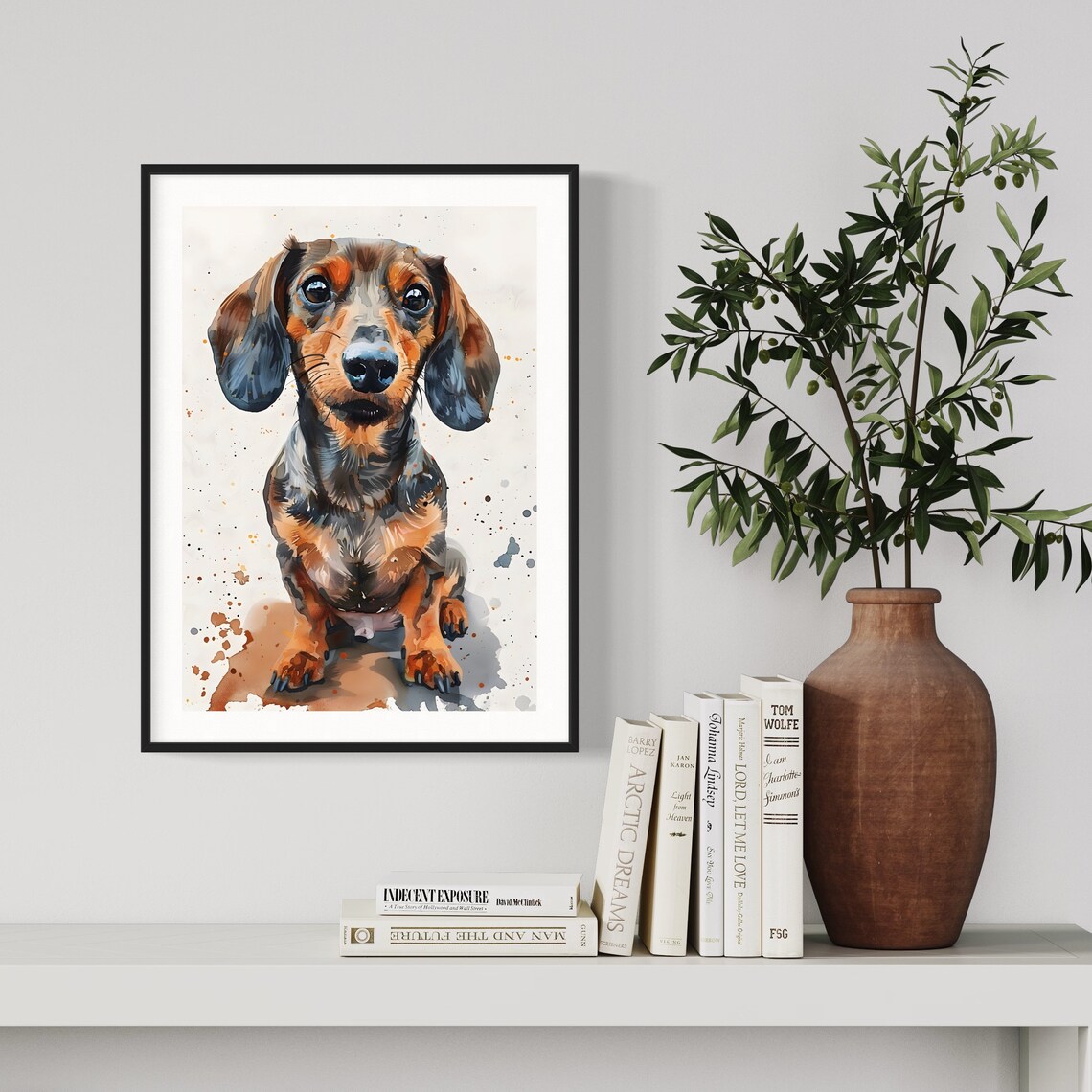 Dachshund Art Print Watercolour Puppy Illustration For Dog Lover Decor And Home Gifts Miniature Doxie Sausage Dog Pet Design - Image 3