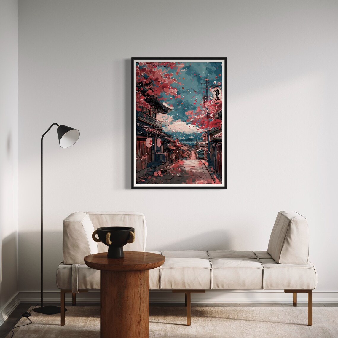 Pink Cherry Blossoms Art Print Japanese Floral Travel Poster Japan Artwork Minka Watercolour Design Kyoto Painting Oriental Wall Decor - Image 2