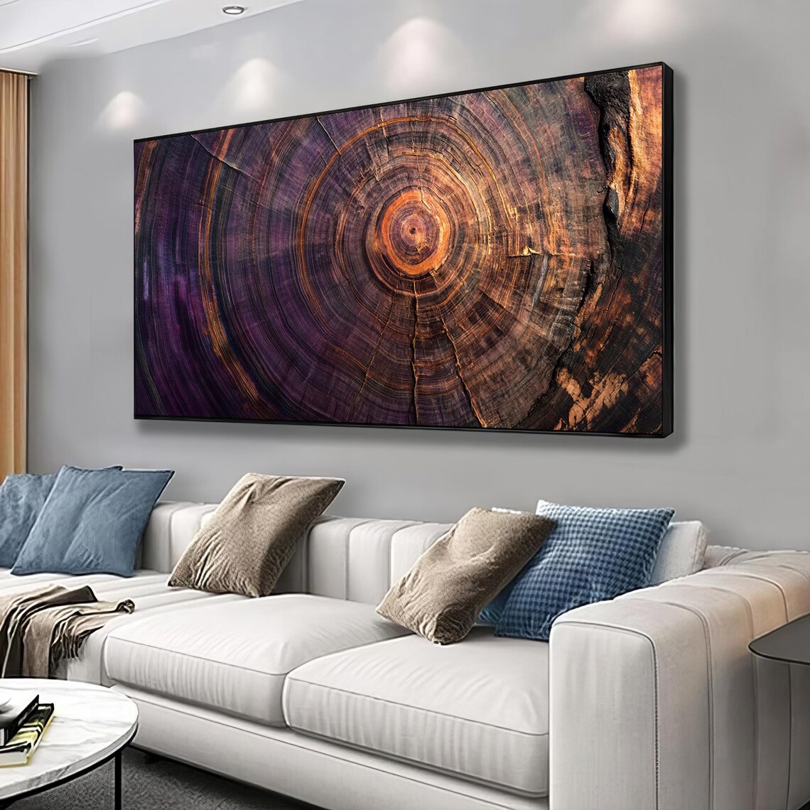 Tree Ring Abstract Wall Art, Minimalist Farmhouse