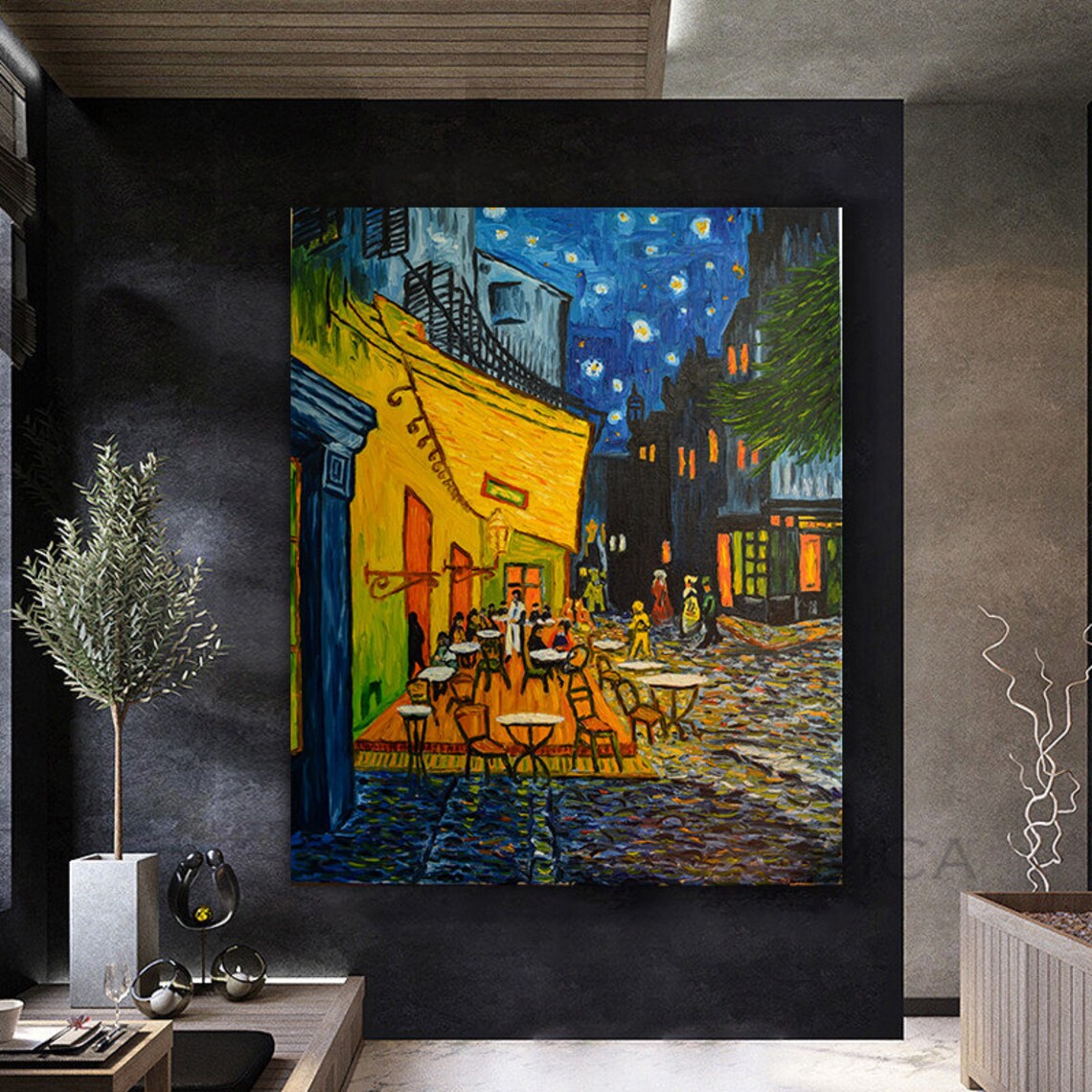 Van Gogh's Cafe Terrace at Night, Modern Art Print