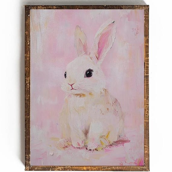 Pink Easter Wall Art Pink Bunny Easter Decor For Nursery Wall Art Baby Animal Prints For Nursery Decor Pink Wall Art For Girl Room
