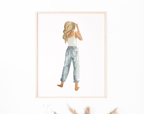 Isabella Art Print, Fashion Watercolor Portrait