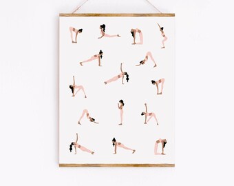 Yoga Ladies Art Print, Sabina Fenn Illustration
