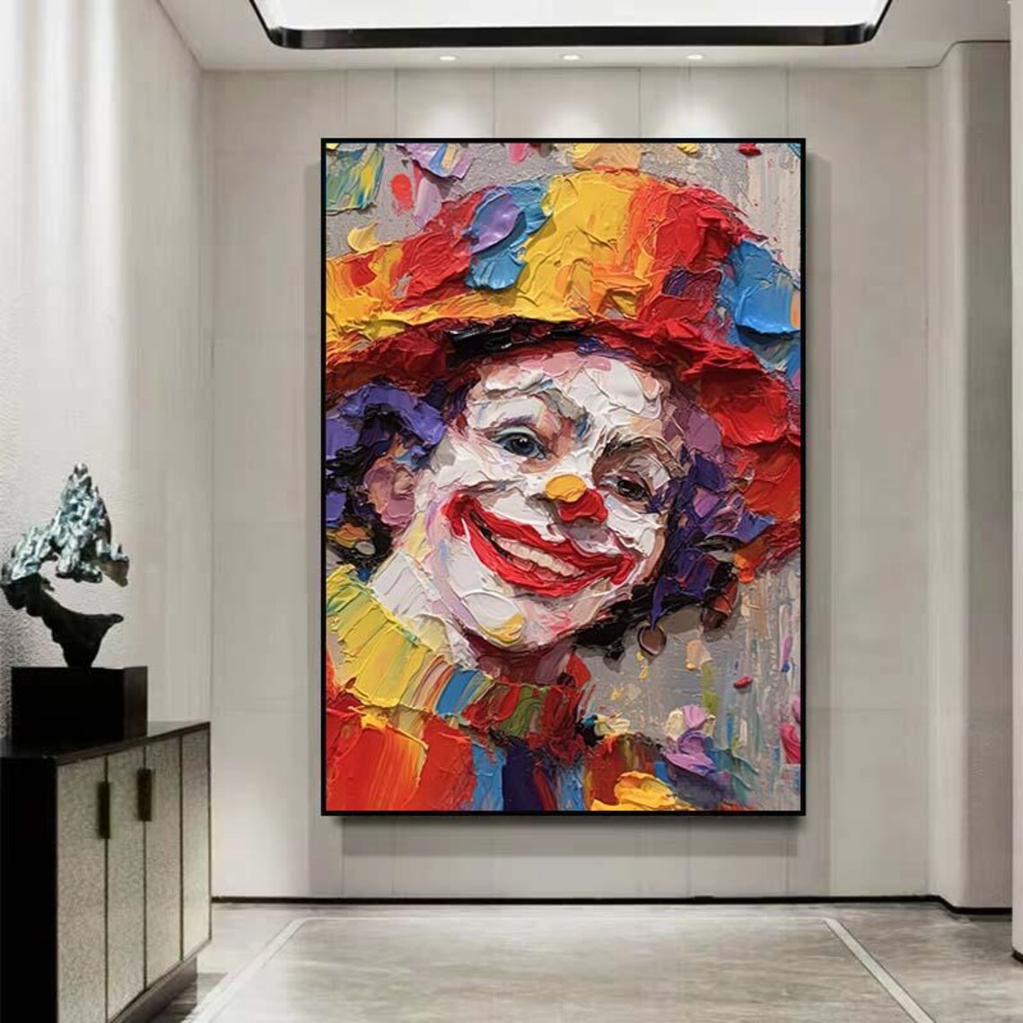 Colorful Clown Portrait Knife Painting Circus Face Art Poster - Image 2