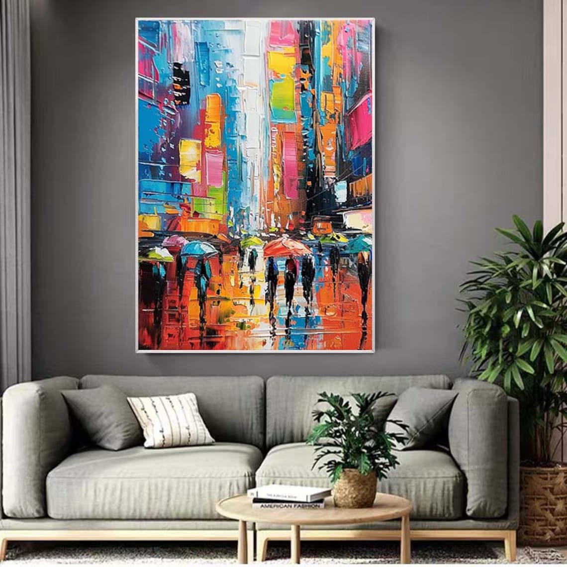 Custom Urban Cityscape, Abstract Oil-Painting Art Print - Image 6