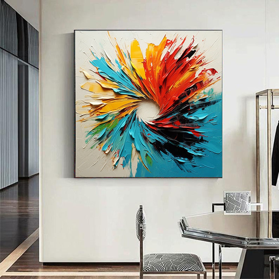 Rainbow Circle Swirl Abstract Color Wheel Spiral Gallery Poster - Image 6