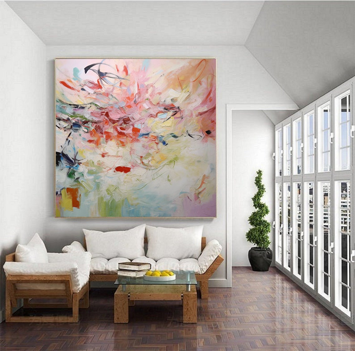 Light Airy Pastel Abstract With Soft Color Swirls And Lines Poster - Image 4
