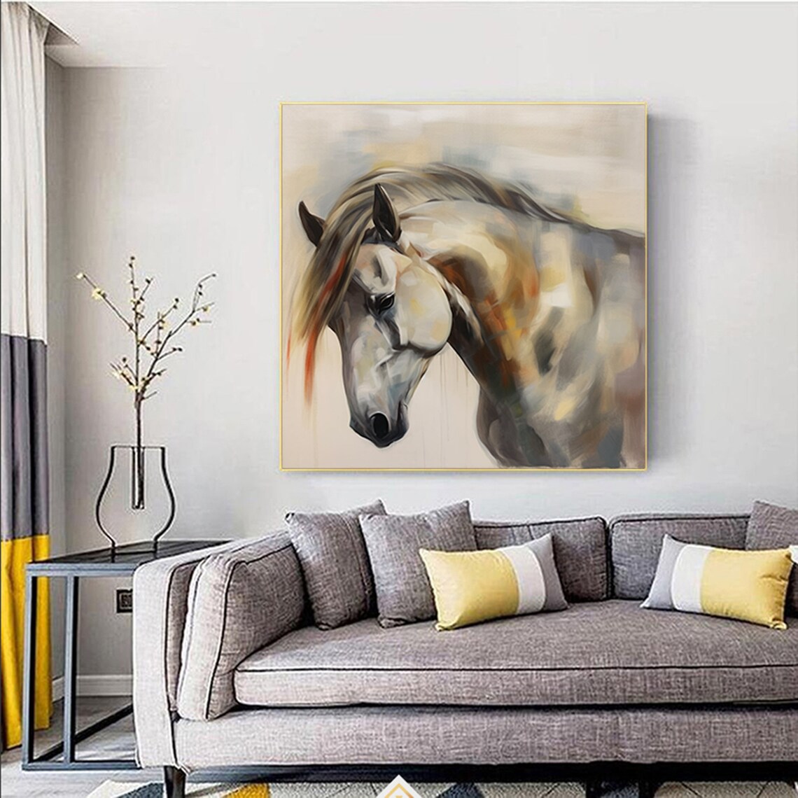 Horse Oil Painting Art Print, Animal Decor - Image 2