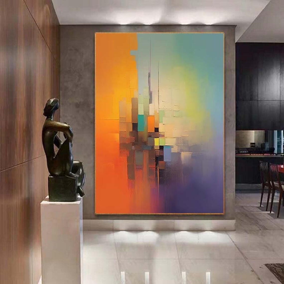 Rainbow Geometric Abstract Art Print, Living Room - Image 7