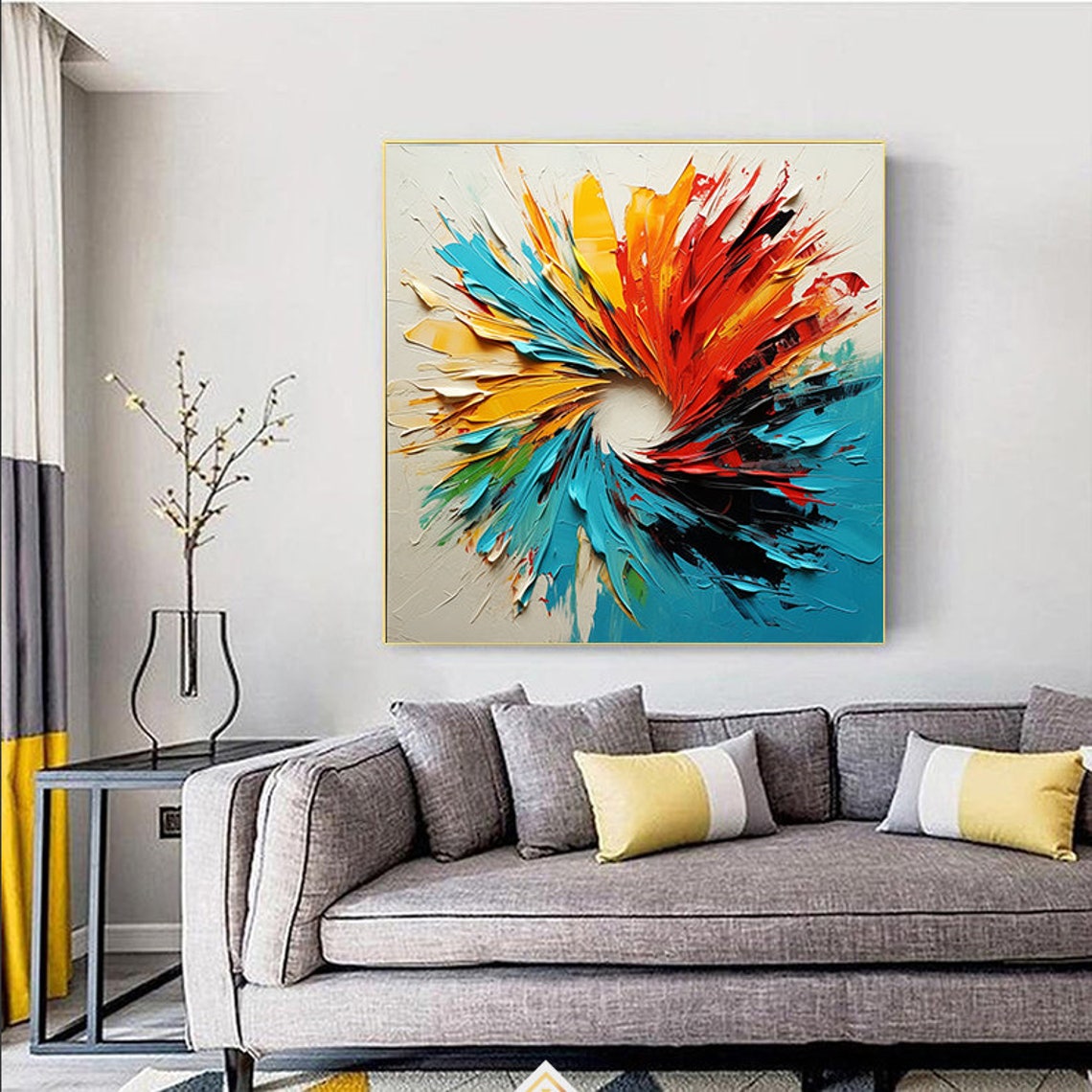 Rainbow Circle Swirl Abstract Color Wheel Spiral Gallery Poster - Image 3