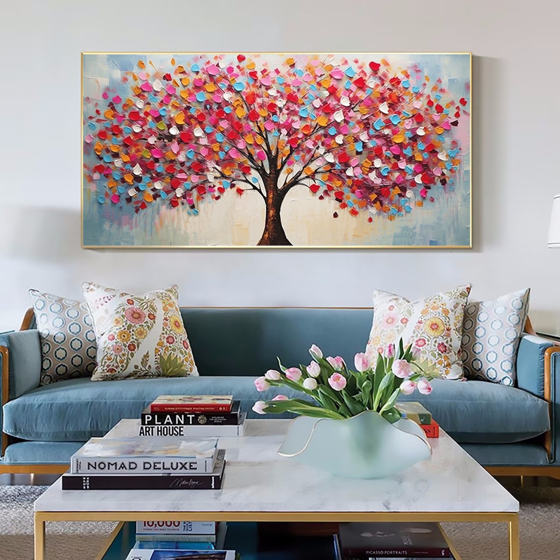 Tree of Life Rainbow Blossom Wide Palette Knife Growth Poster - Image 3