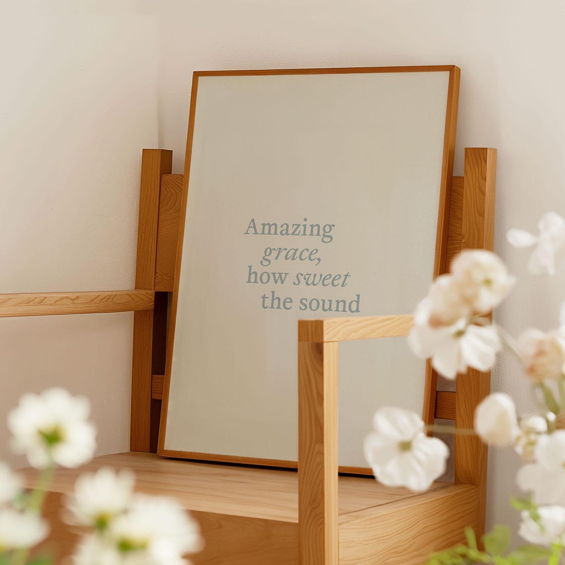 Amazing Grace Lyrics Poster Christian Song Art Work Christian Wedding Gift Faith Print Christian Quote Wall Art How Sweet The Sound - Image 4