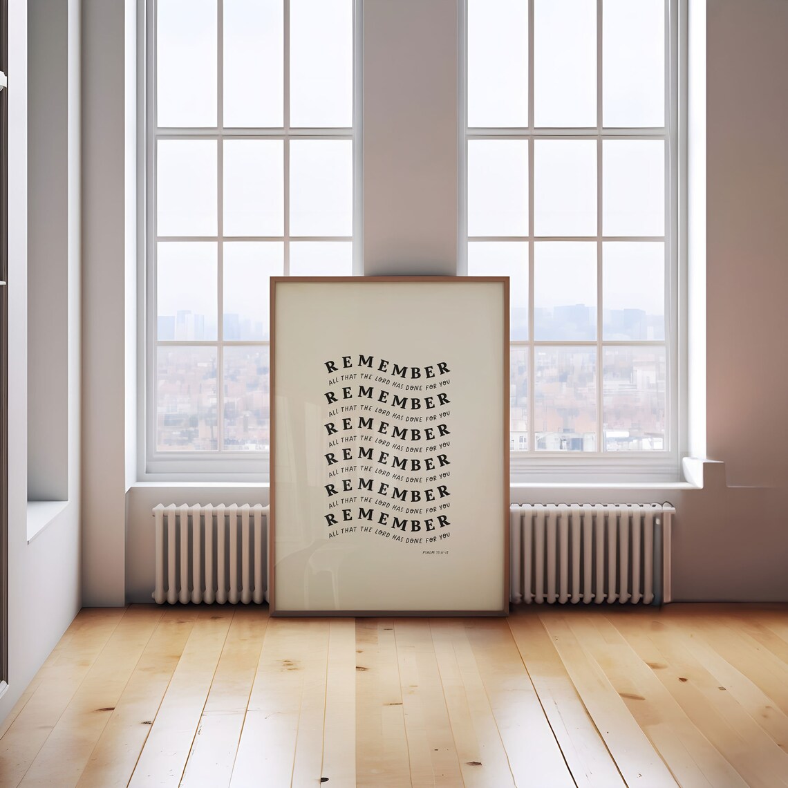 Psalm 77 Retro Christian Scripture Wall Art Print - Image 3