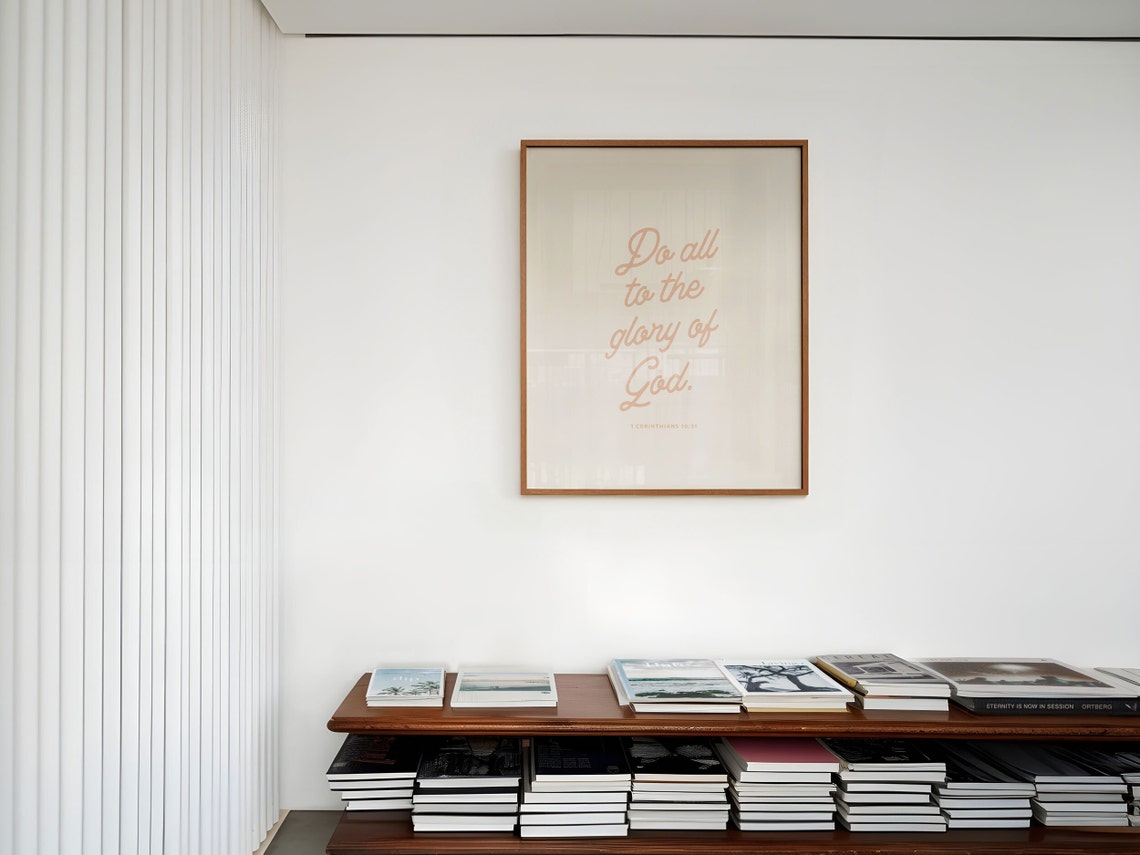 1 Corinthians 10 31 Do All To The Glory Of God Rose Script Poster - Image 4