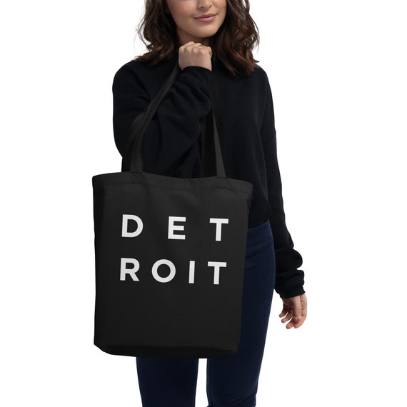 Detroit Tote Bag Detroit Michigan Eco Conscious Cotton Bag Detroit Mi Gift Ideas Going Away Gifts Minimalist Gift Ideas