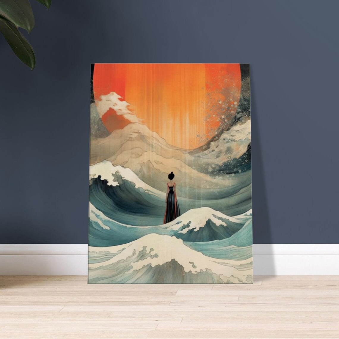 Japanese Red Dreamscape, Traditional Asian Landscape