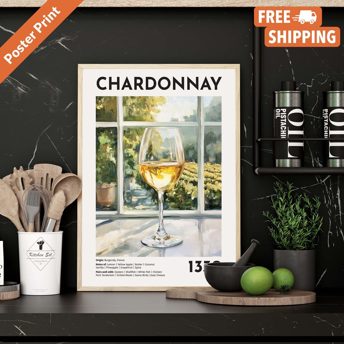 Vintage Chardonnay - Contemporary Travel Poster