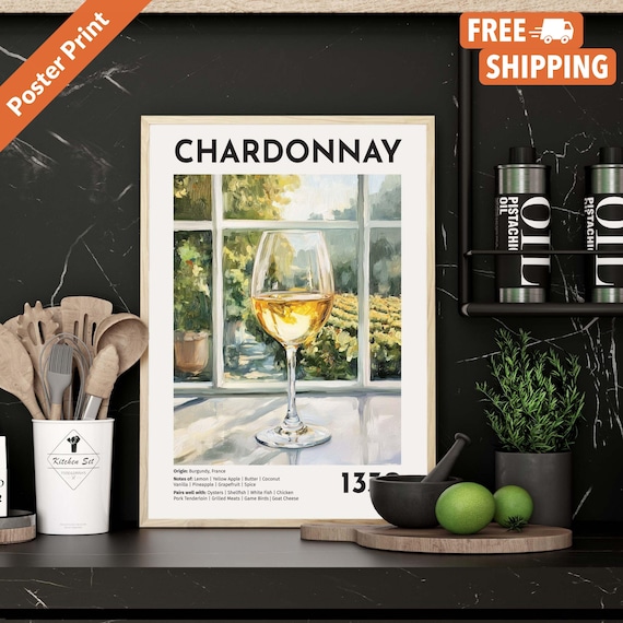 Vintage Chardonnay - Contemporary Travel Poster