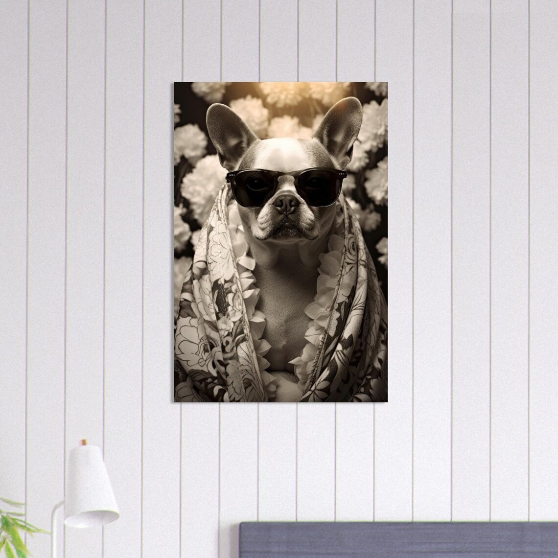 Funny French Bulldog In Robe, Sunglasses Poster - Image 2